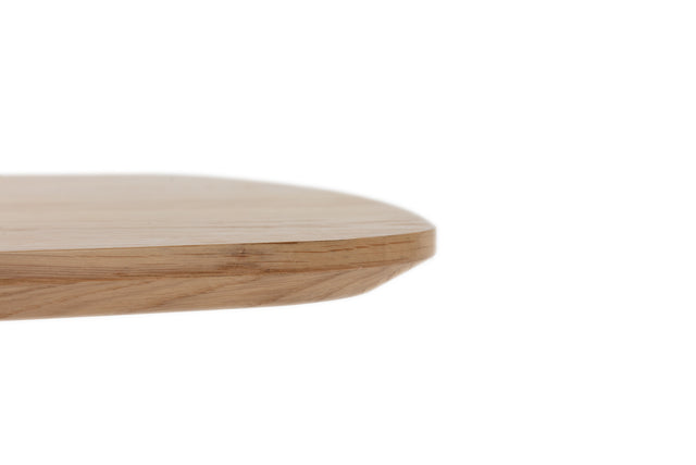 Mesa de comedor cuadrada Etel 120 cm Roble, vista lateral derecha