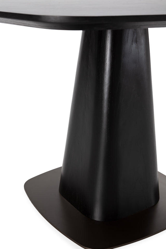Mesa de comedor cuadrada Etel 120 cm Negro, vista lateral derecha desde otro ángulo