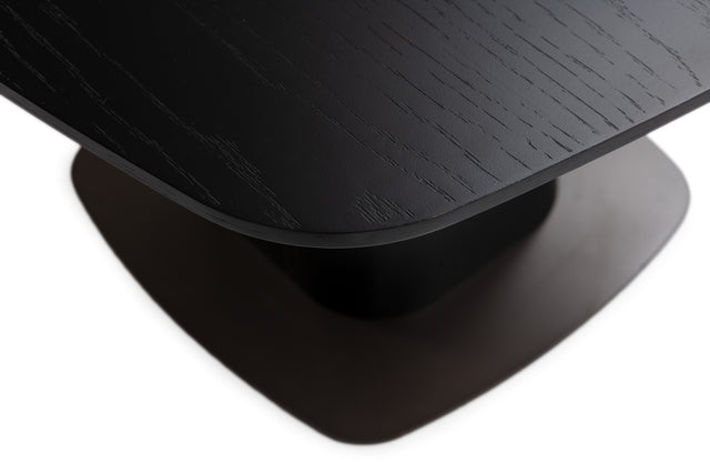 Mesa de comedor cuadrada Etel 120 cm Negro, vista lateral derecha desde otro ángulo