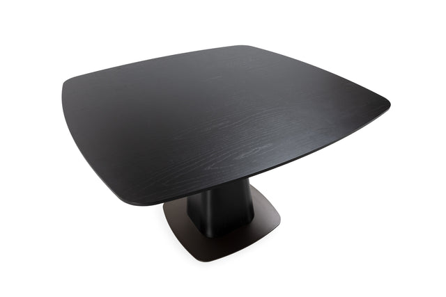 Mesa de comedor cuadrada Etel 120 cm Negro, detalle del diseño
