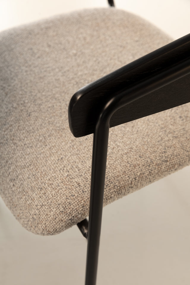 Silla Tapizada Cora Beige & Negro, vista adicional