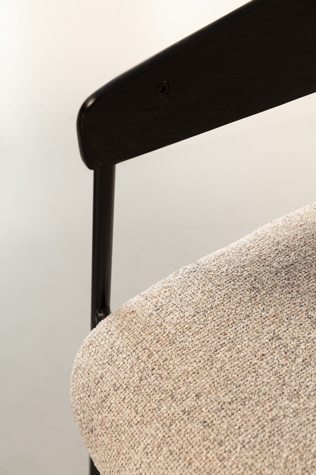 Silla Tapizada Cora Beige & Negro, vista adicional