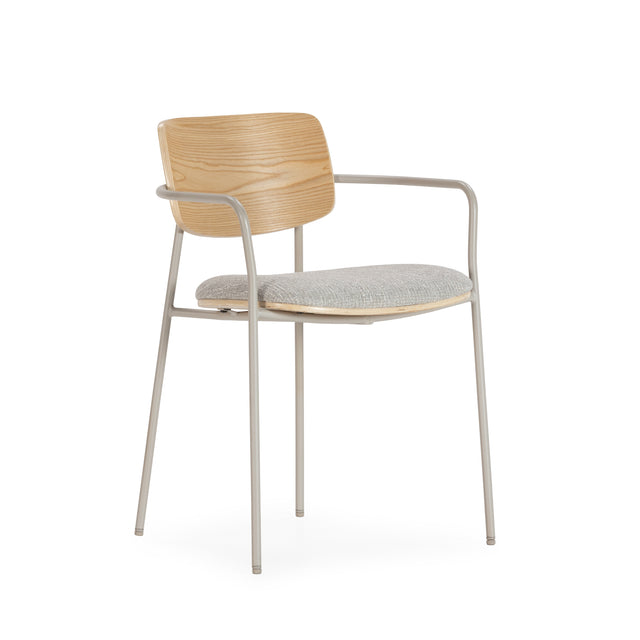 Silla Tapizada Nour Beige & Roble, vista principal