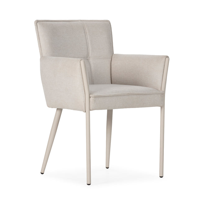 Sillón Vesta Crema y patas crema, vista lateral izquierda