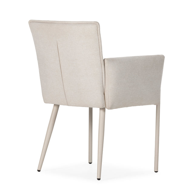 Sillón Vesta Crema y patas crema, detalle del diseño