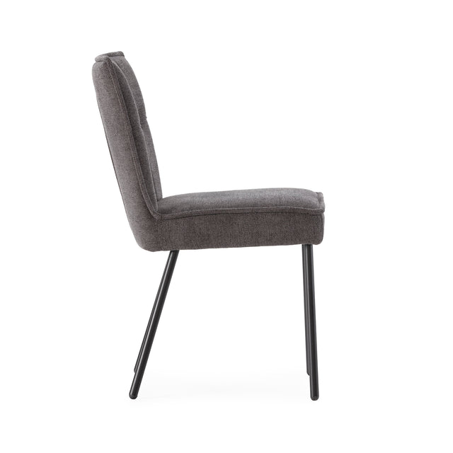Silla de comedor Vesta Gris oscuro, vista lateral izquierda desde otro ángulo