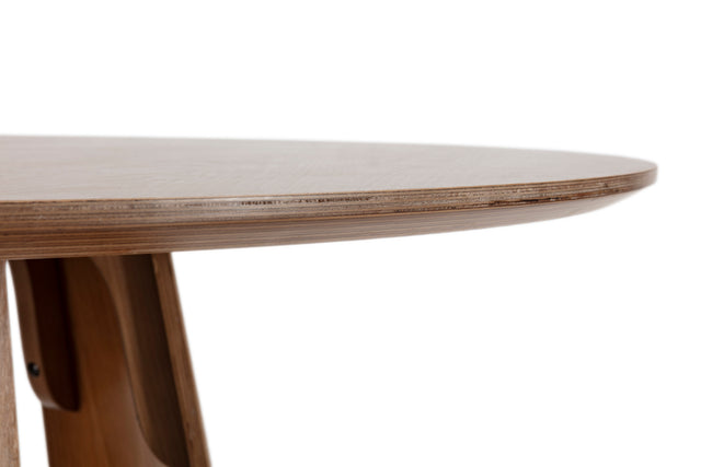 Mesa de comedor redonda Zuri 120 cm Roble lavado, vista lateral derecha