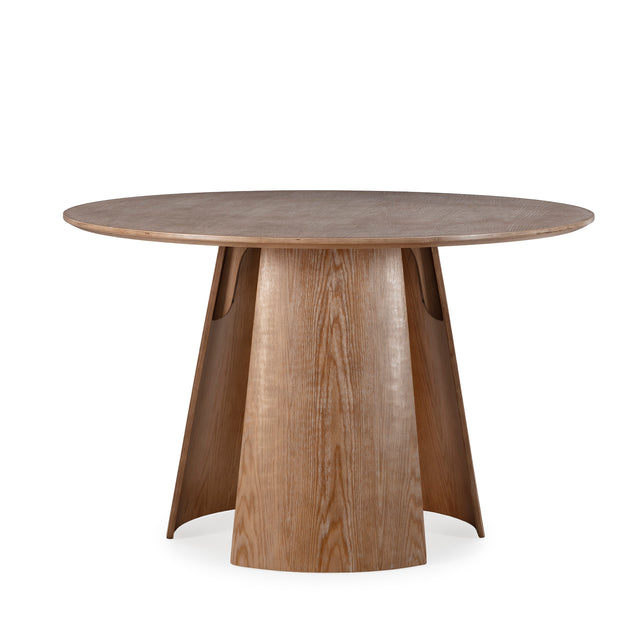 Mesa de comedor redonda Zuri 120 cm Roble lavado, vista frontal