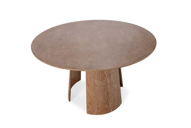 Mesa de comedor redonda Zuri 120 cm Roble lavado, detalle del diseño