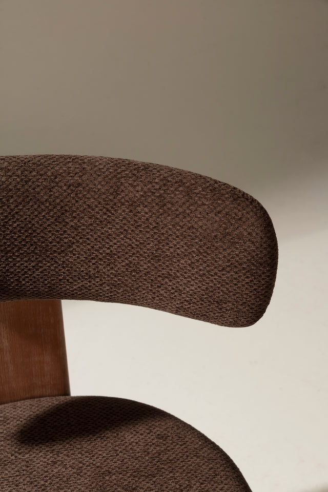 Silla de Comedor Tapizada Nadia Marrón & Roble, vista adicional