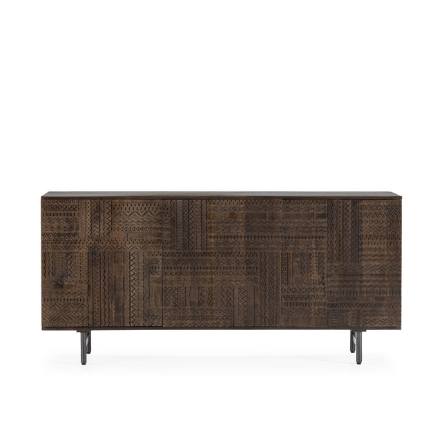 Aparador Kalai 160 cm Verde oliva patas metálicas, vista frontal