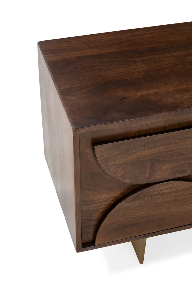 Mueble TV Trisha 145 cm Marron oscuro, vista lateral derecha desde otro ángulo