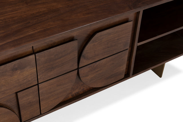 Mueble TV Trisha 145 cm Marron oscuro, vista lateral derecha