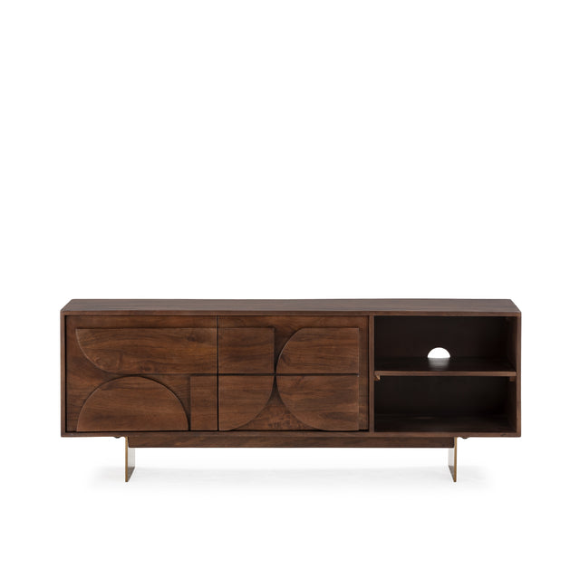 Mueble TV Trisha 145 cm Marron oscuro, vista frontal