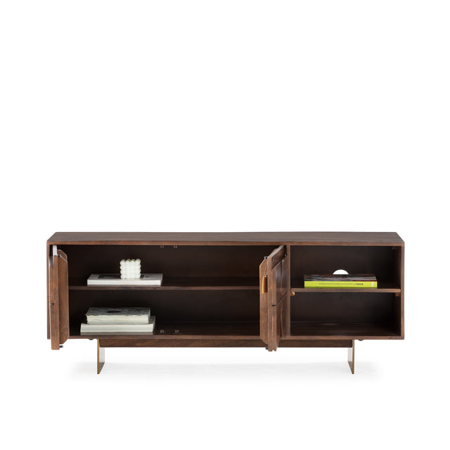 Mueble TV Trisha 145 cm Marron oscuro, detalle funcional