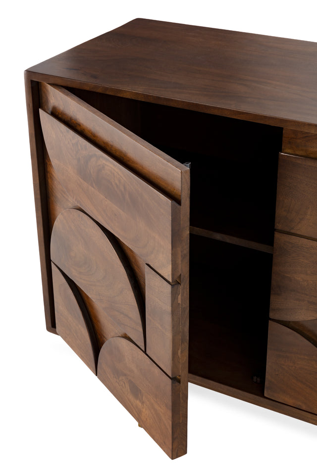 Aparador Trisha 145 cm Marron oscuro, vista lateral derecha