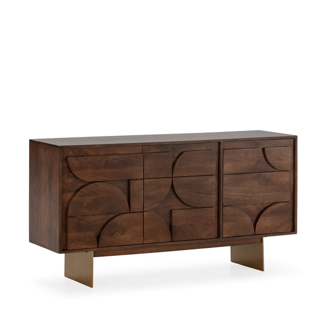 Aparador Trisha 145 cm Marron oscuro, vista lateral izquierda