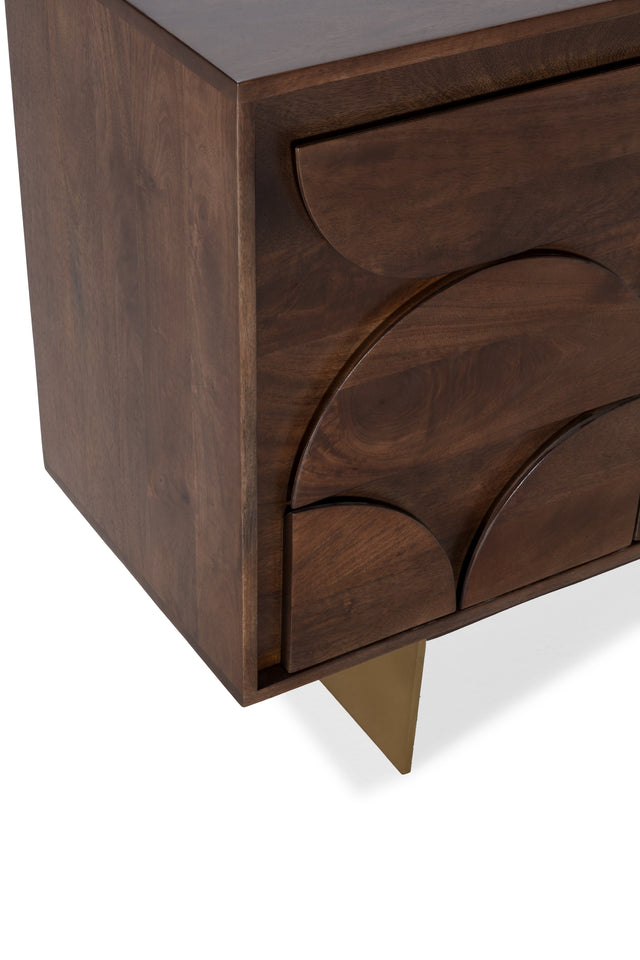 Aparador Trisha 165 cm Marron oscuro, vista lateral derecha
