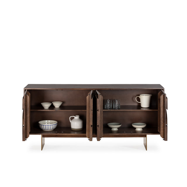 Aparador Trisha 165 cm Marron oscuro, detalle funcional