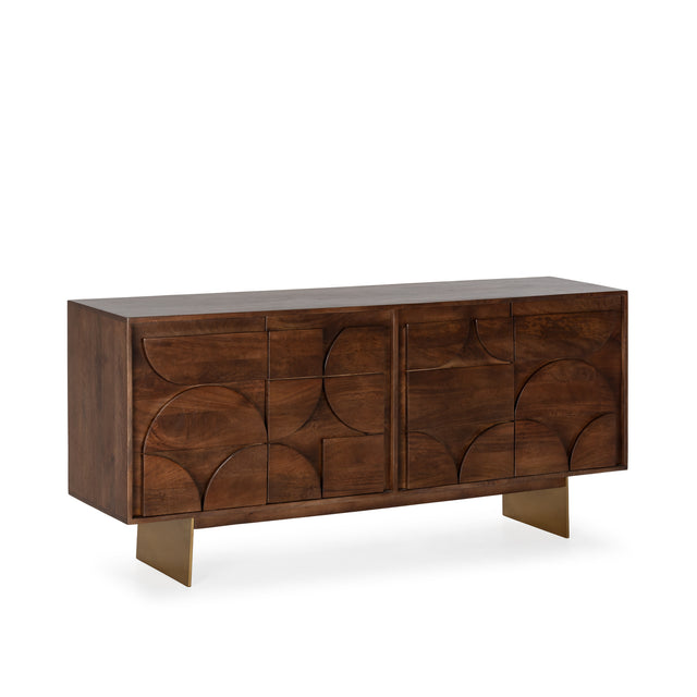 Aparador Trisha 165 cm Marron oscuro, vista lateral izquierda
