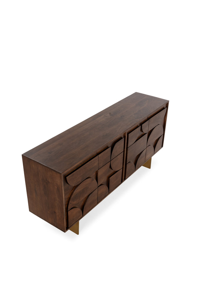 Aparador Trisha 165 cm Marron oscuro, detalle del diseño