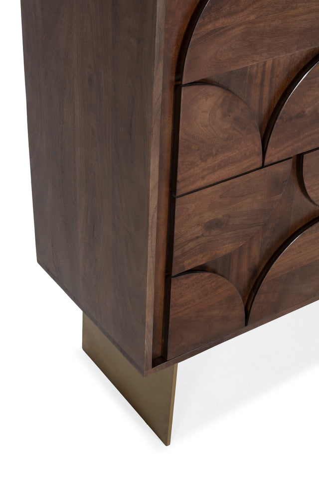 Mueble auxiliar alto Trisha 90 cm Marron oscuro, vista lateral derecha desde otro ángulo