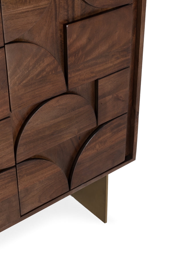 Mueble auxiliar alto Trisha 90 cm Marron oscuro, vista lateral derecha