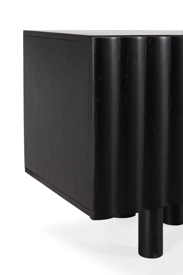 Mueble TV Tamira 160 cm Negro, vista lateral derecha desde otro ángulo