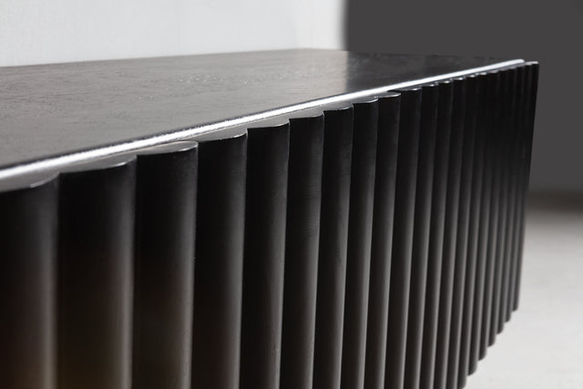 Mueble TV Tamira 160 cm Negro, vista lateral derecha desde otro ángulo