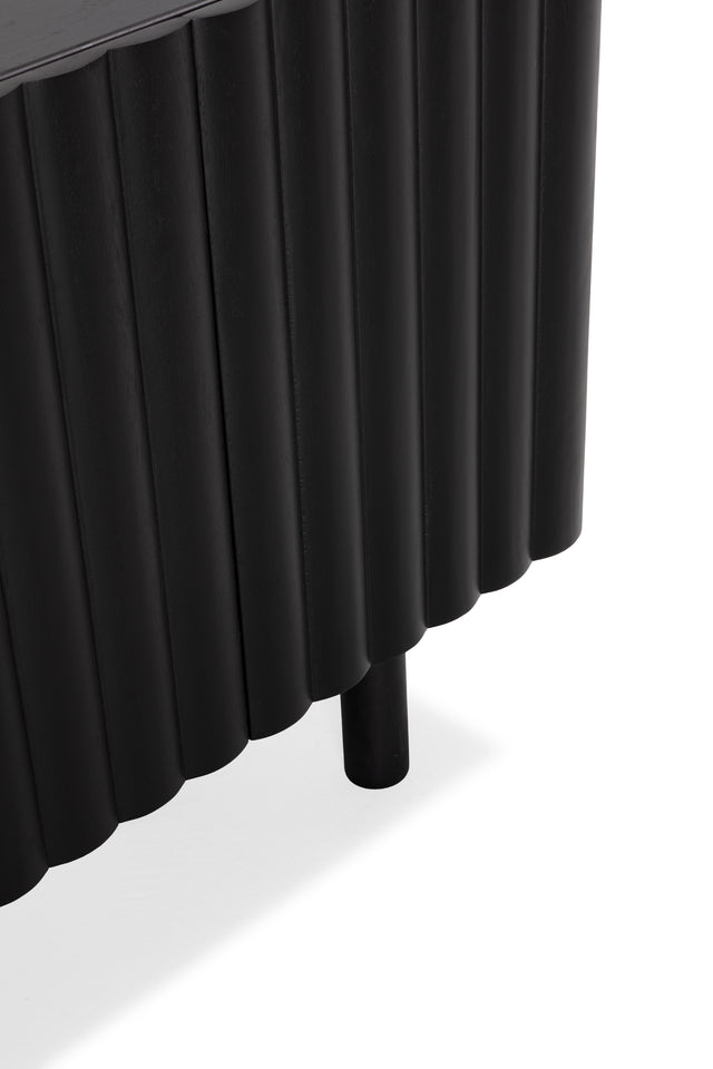 Aparador Tamira 160 cm Negro, vista lateral derecha desde otro ángulo