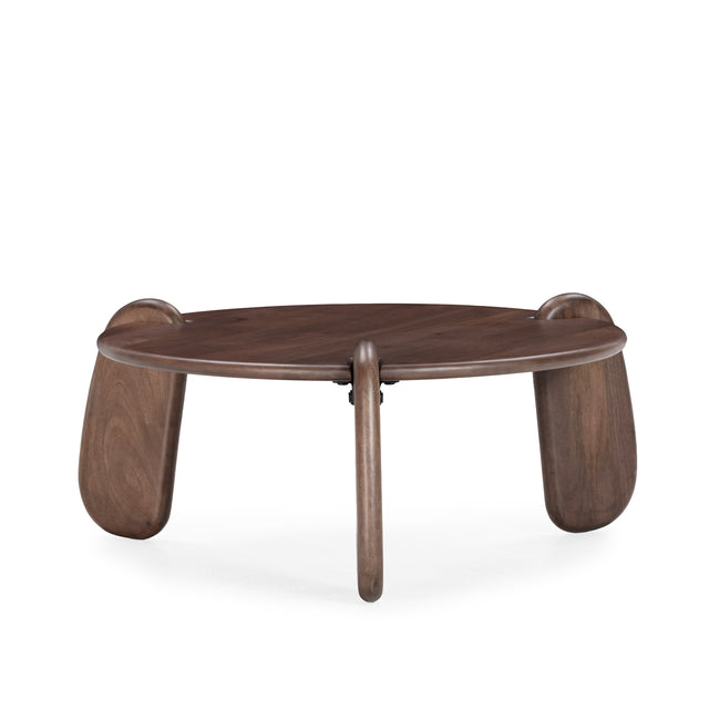 Mesa de centro redonda Tamira 80 cm Nogal, detalle del diseño