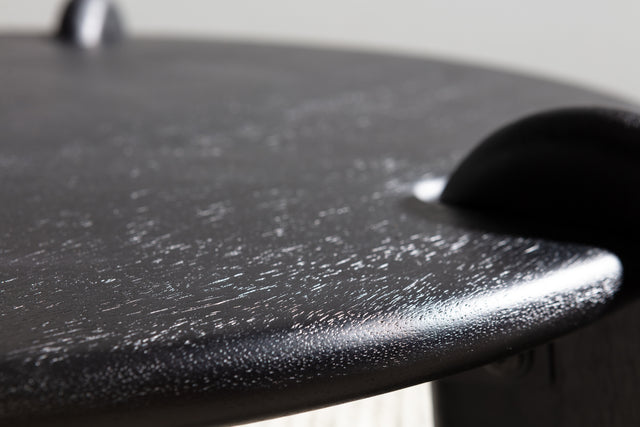 Mesa de centro redonda Tamira 80 cm Negro, vista lateral derecha