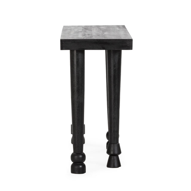 Consola Inaya 130 cm Negro, vista lateral izquierda desde otro ángulo