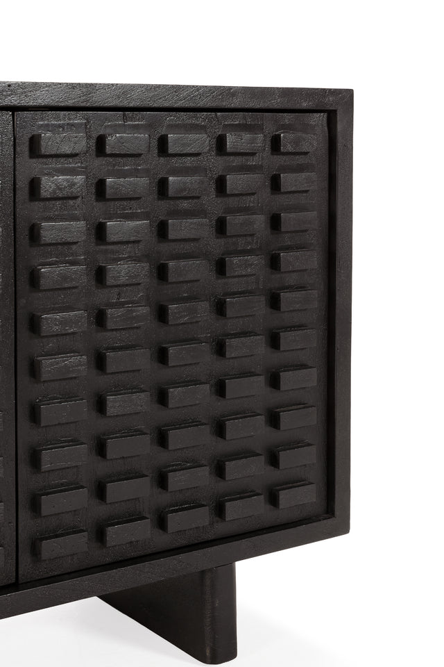 Aparador Inaya 200 cm Negro, vista lateral derecha desde otro ángulo