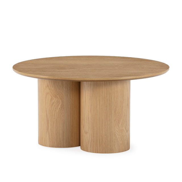 Mesa de centro redonda Lua 80 cm Roble, vista lateral izquierda