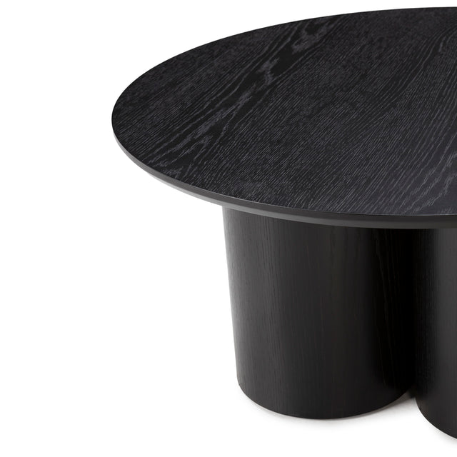 Mesa de centro redonda Lua 80 cm Negro, vista lateral derecha desde otro ángulo