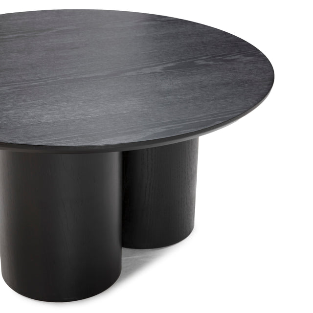 Mesa de centro redonda Lua 80 cm Negro, vista lateral derecha