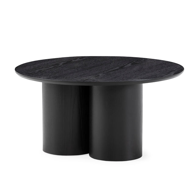 Mesa de centro redonda Lua 80 cm Negro, vista lateral izquierda