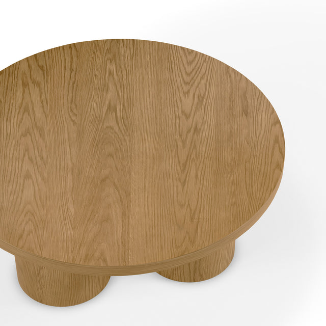 Mesa de centro redonda Arancha 100 cm Roble, vista lateral derecha
