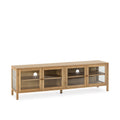 Mueble TV Ceci 160 cm Roble puertas de cristal, vista lateral izquierda