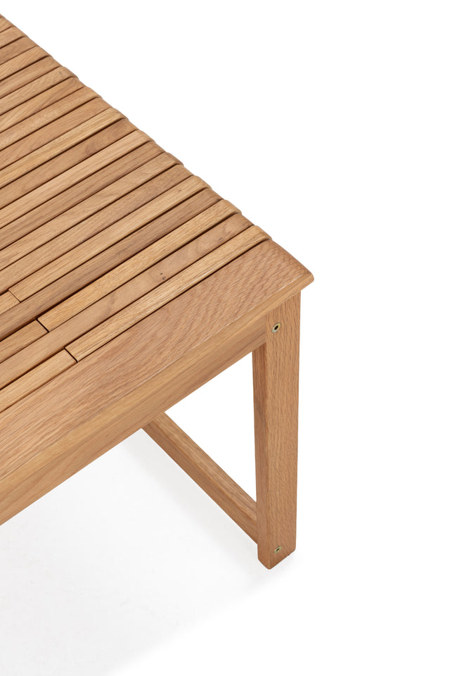 Mesa de centro extensible Unai 70–110 cm Roble, vista lateral derecha