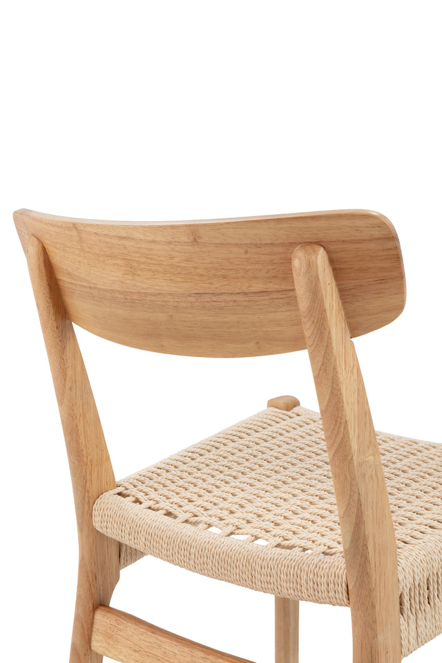 Silla de comedor Biel Roble, vista lateral derecha