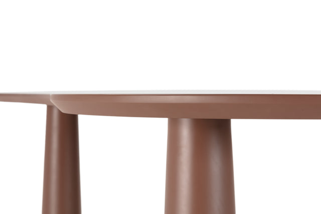 Mesa de comedor Nahia 220 cm Terracota, vista lateral derecha desde otro ángulo