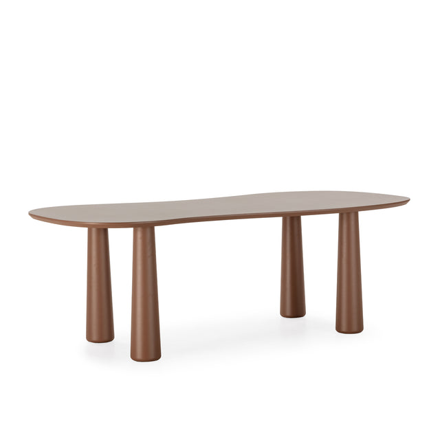 Mesa de comedor Nahia 220 cm Terracota, vista lateral izquierda