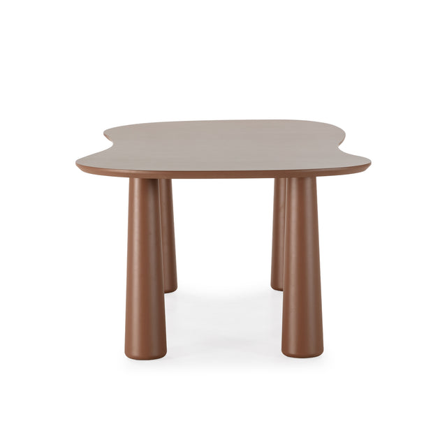 Mesa de comedor Nahia 220 cm Terracota, vista lateral izquierda desde otro ángulo
