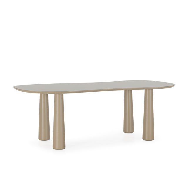 Mesa de comedor Nahia 220 cm Arena, vista lateral izquierda