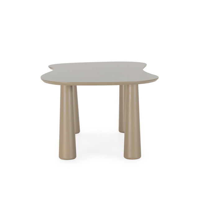 Mesa de comedor Nahia 220 cm Arena, vista lateral izquierda desde otro ángulo