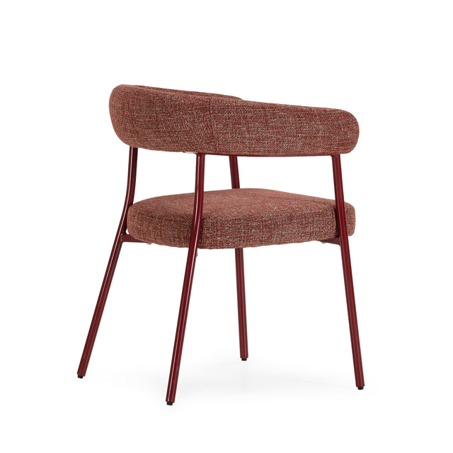 Silla de comedor Yuri Teja y patas teja, detalle del diseño