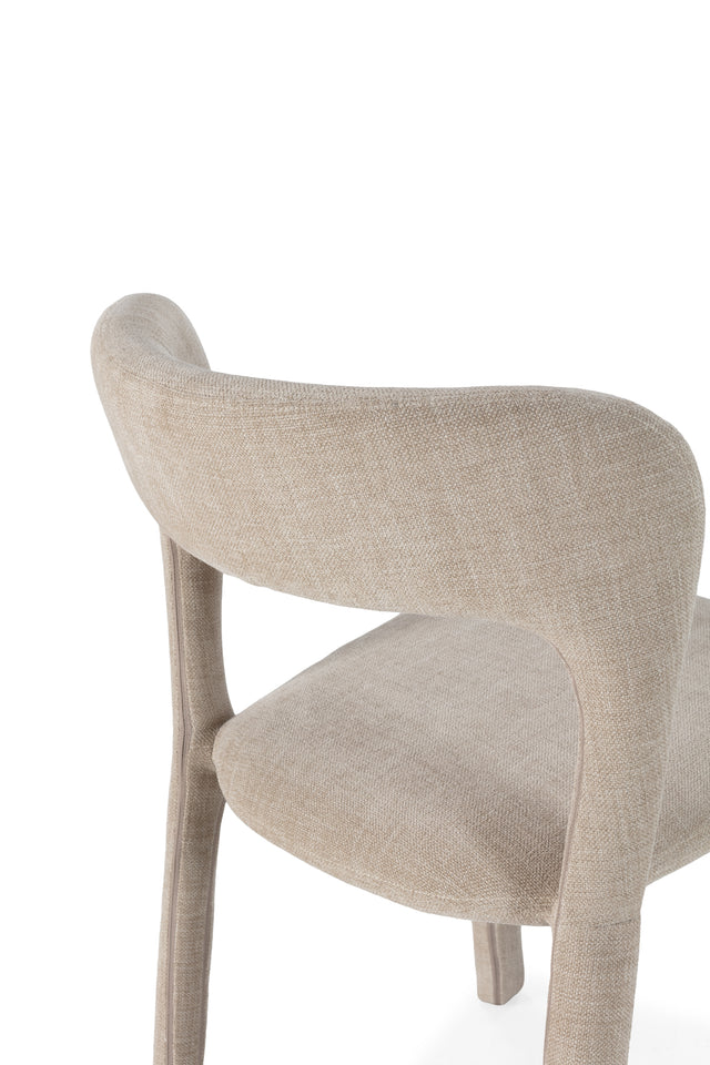 Silla de comedor Lilia Beige, vista lateral derecha