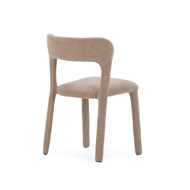 Silla de comedor Lilia Gris, detalle del diseño desde otro ángulo